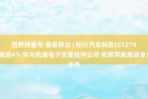 西野翔番号 港股异动 | 知行汽车科技(01274)涨超4% 拟与航盛电子设置结伴公司 拓展驾舱居品业务