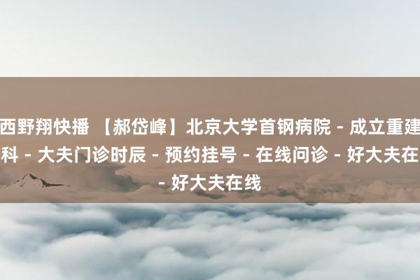 西野翔快播 【郝岱峰】北京大学首钢病院 - 成立重建外科 - 大夫门诊时辰 - 预约挂号 - 在线问诊 - 好大夫在线